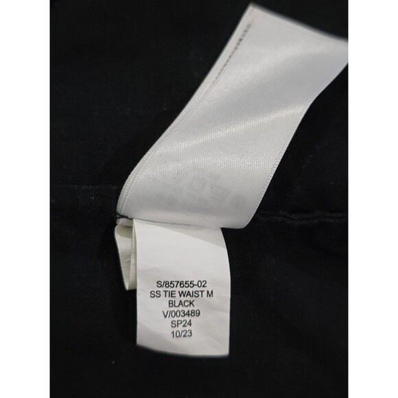 Gap Black Linen Belted Midi Shirt Dress Womens Size Medium Button Down - Picture 10 of 12
